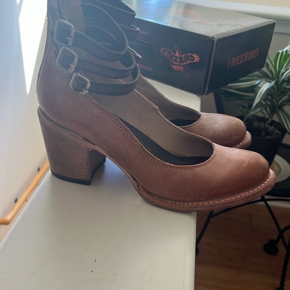Free Bird, Handmade Leather Women's Heels, Size 9, Dusty Rose, RANDI - Picture 2 of 10